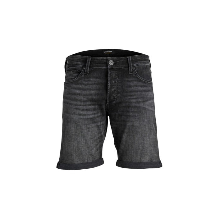 Jack & Jones Logo Dark Denim Shorts Rolled Hem