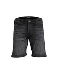 Jack & Jones Logo Dark Denim Shorts Rolled Hem