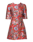 Dolce & Gabbana Floral Jacquard A-line Mini Dress - Red