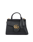 Gucci Black Leather GG Marmont Satchel Handbag
