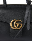 Gucci Black Leather GG Marmont Satchel Handbag