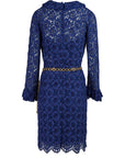 Gucci Floral Lace Midi Dress With Gold Belt