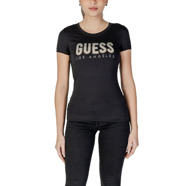 Guess Logo Crewneck Fitted Cotton T-Shirt