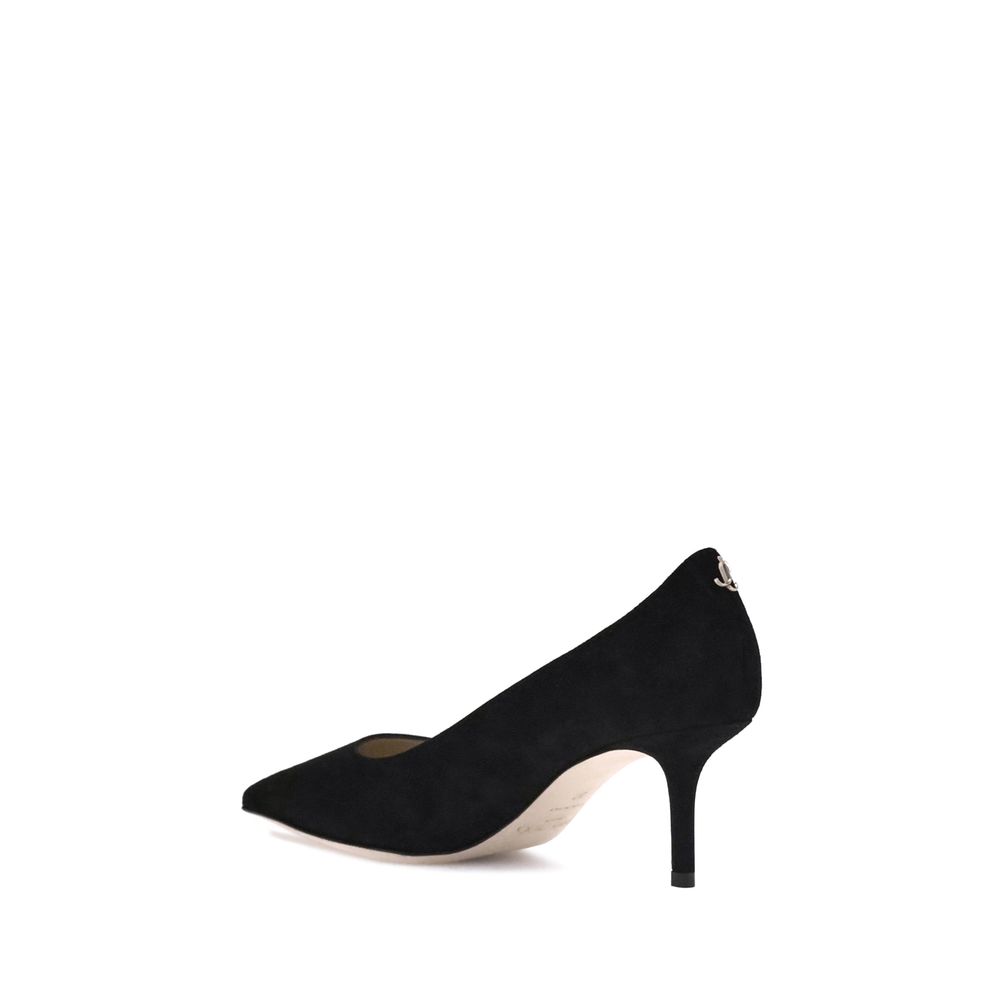 Jimmy Choo Black Leather Heeled Pumps