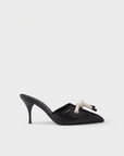 Prada black nappa leather pointed toe heeled pumps