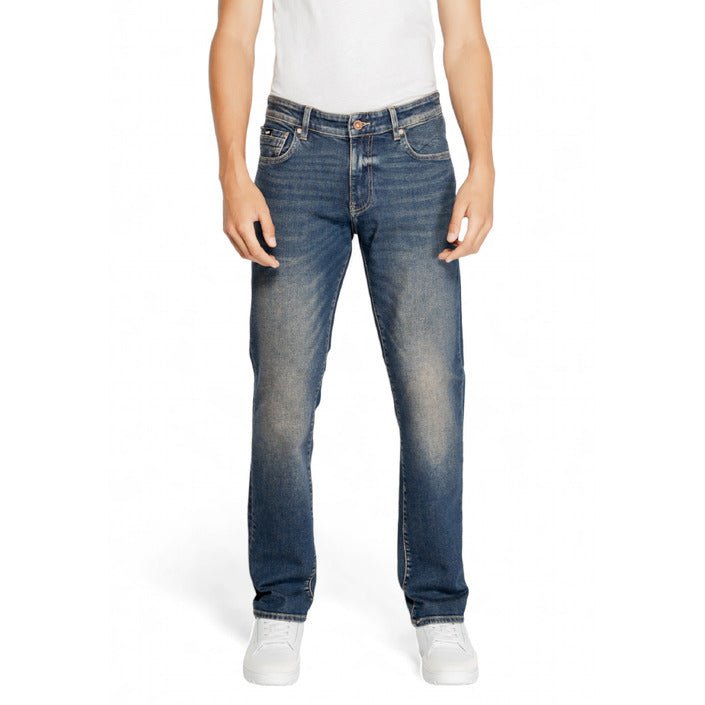 Gas Logo Straight Leg Fit Dirty Wash Denim Jeans