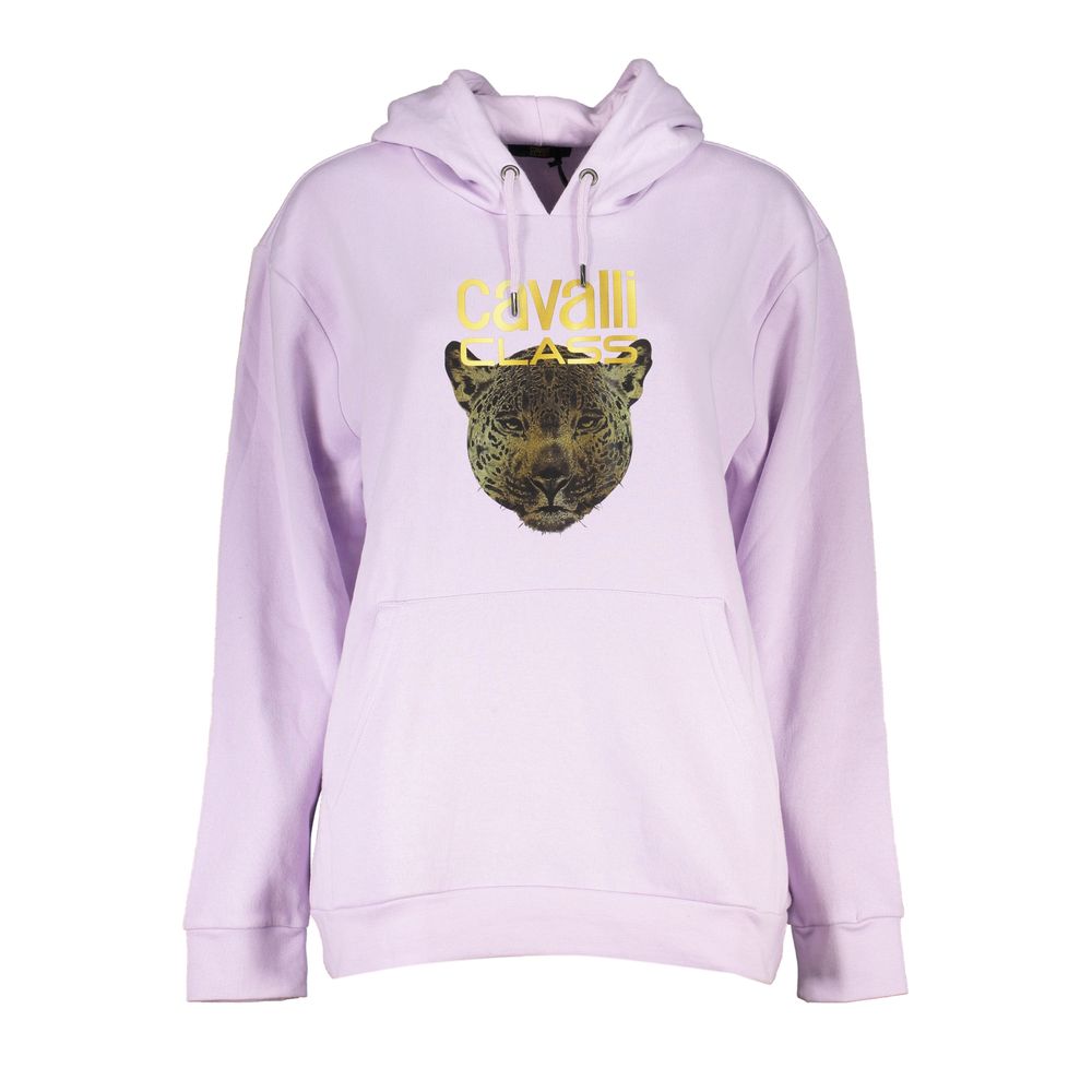 Cavalli Class Leopard Print Hoodie - Lilac
