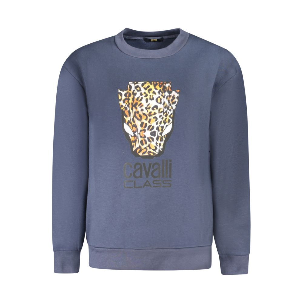 Cavalli Class Rustic Blue Leopard Sweatshirt
