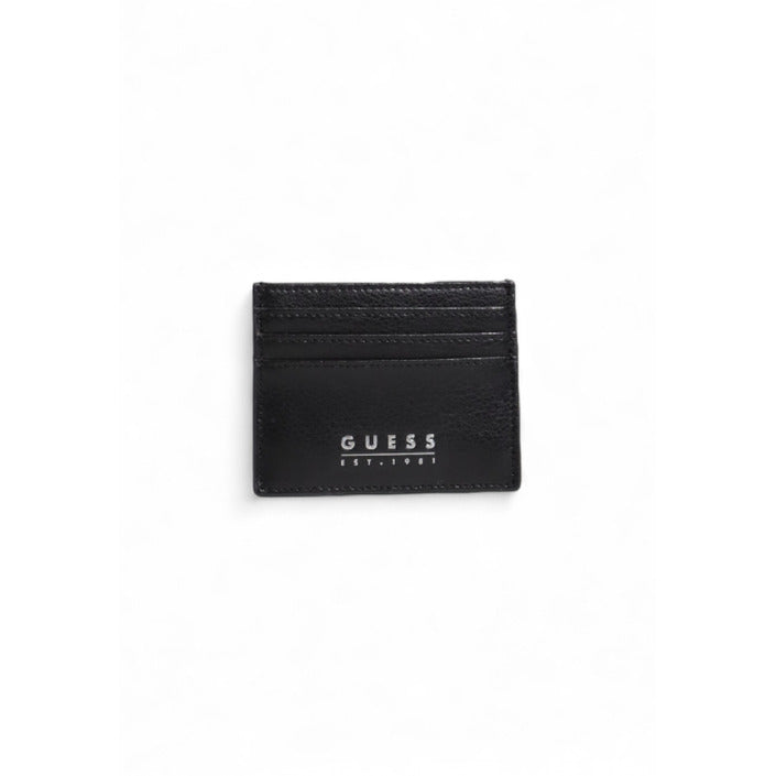 Guess Logo Genuine Leather Black Cardholder Wallet