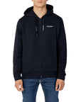 Armani Exchange Logo Cotton-Rich Athleisure Hooded Jacket - Blue