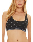 Calvin Klein Logo Racerback Crop Bra Cotton-Stretch