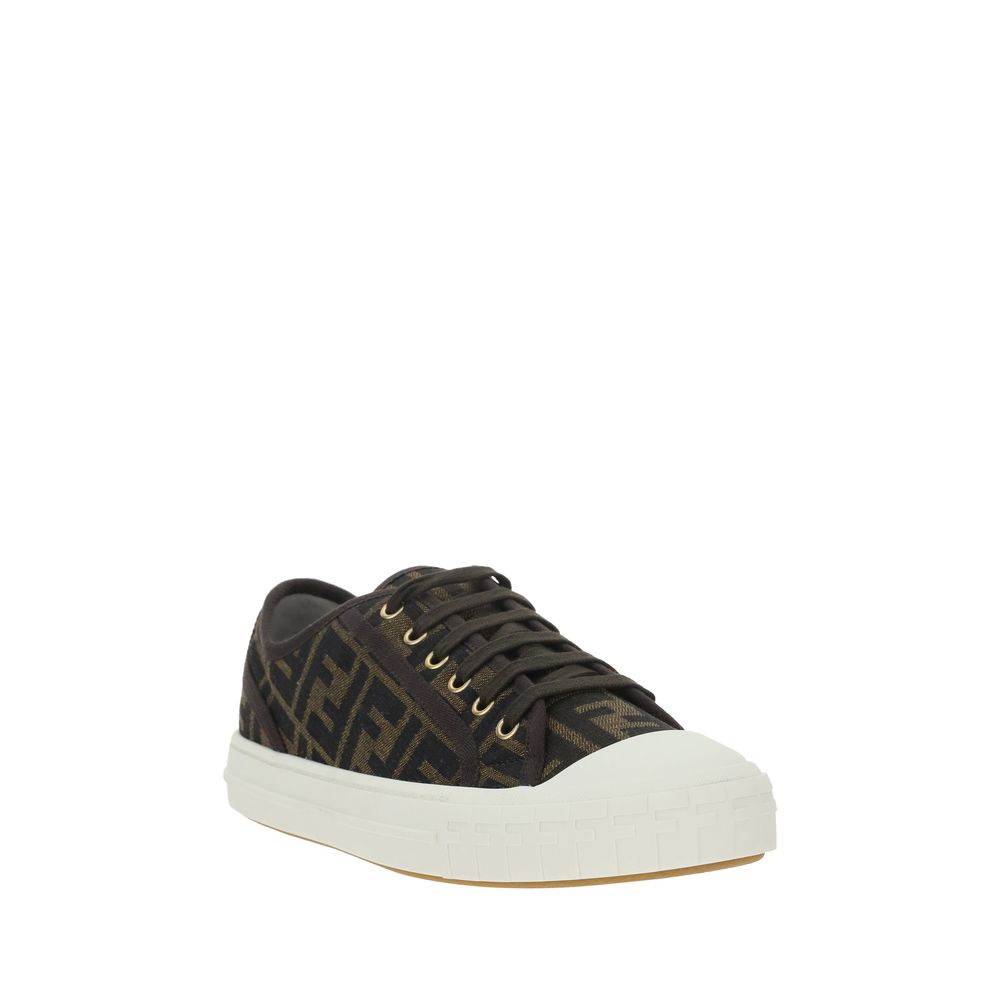 Fendi Monochrome Low Top Sneakers