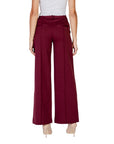 Ichi Wide Leg Fit Pants - Red Bordeaux 