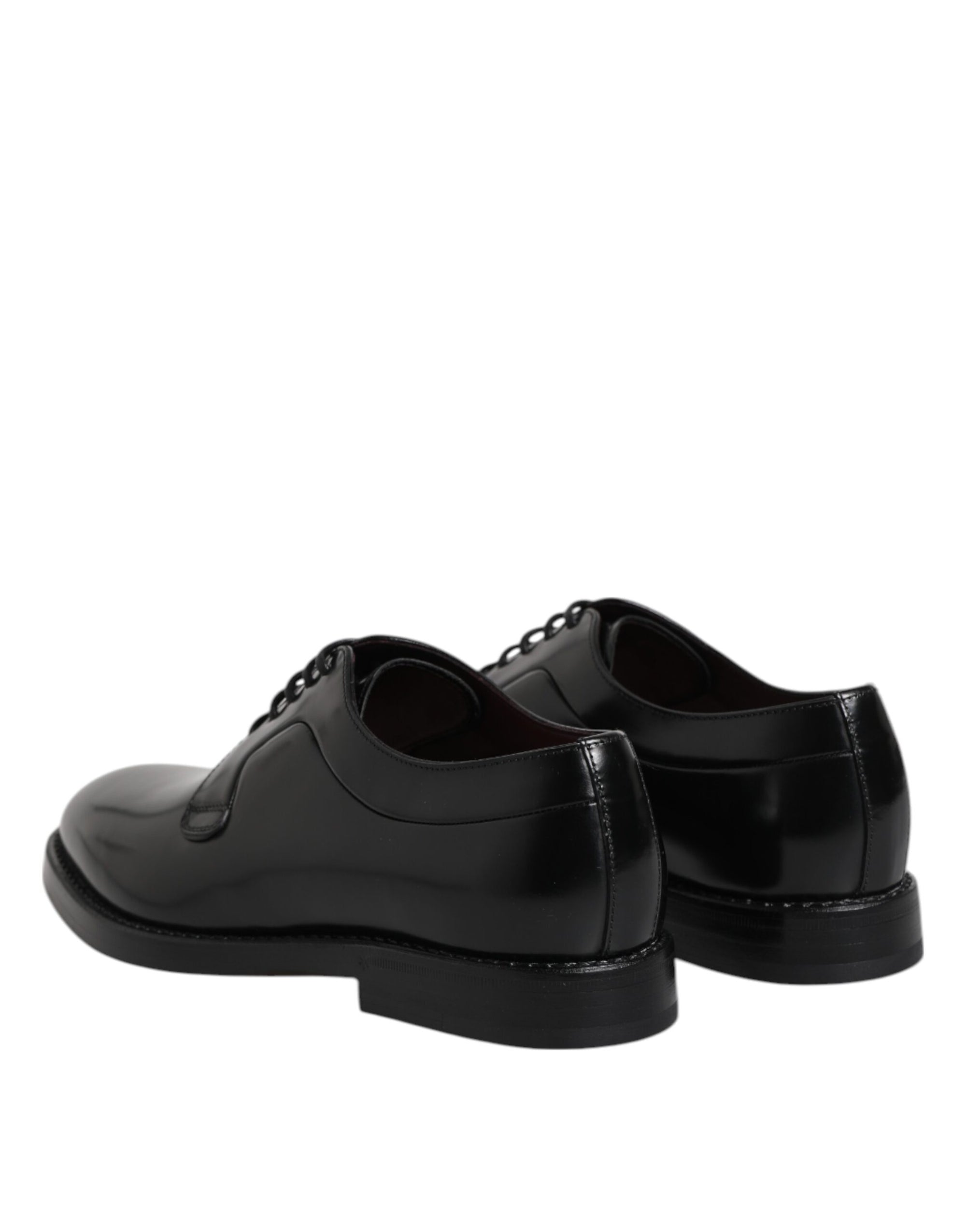 Dolce & Gabbana Black Leather Lace-Up Derby Formal Shoes