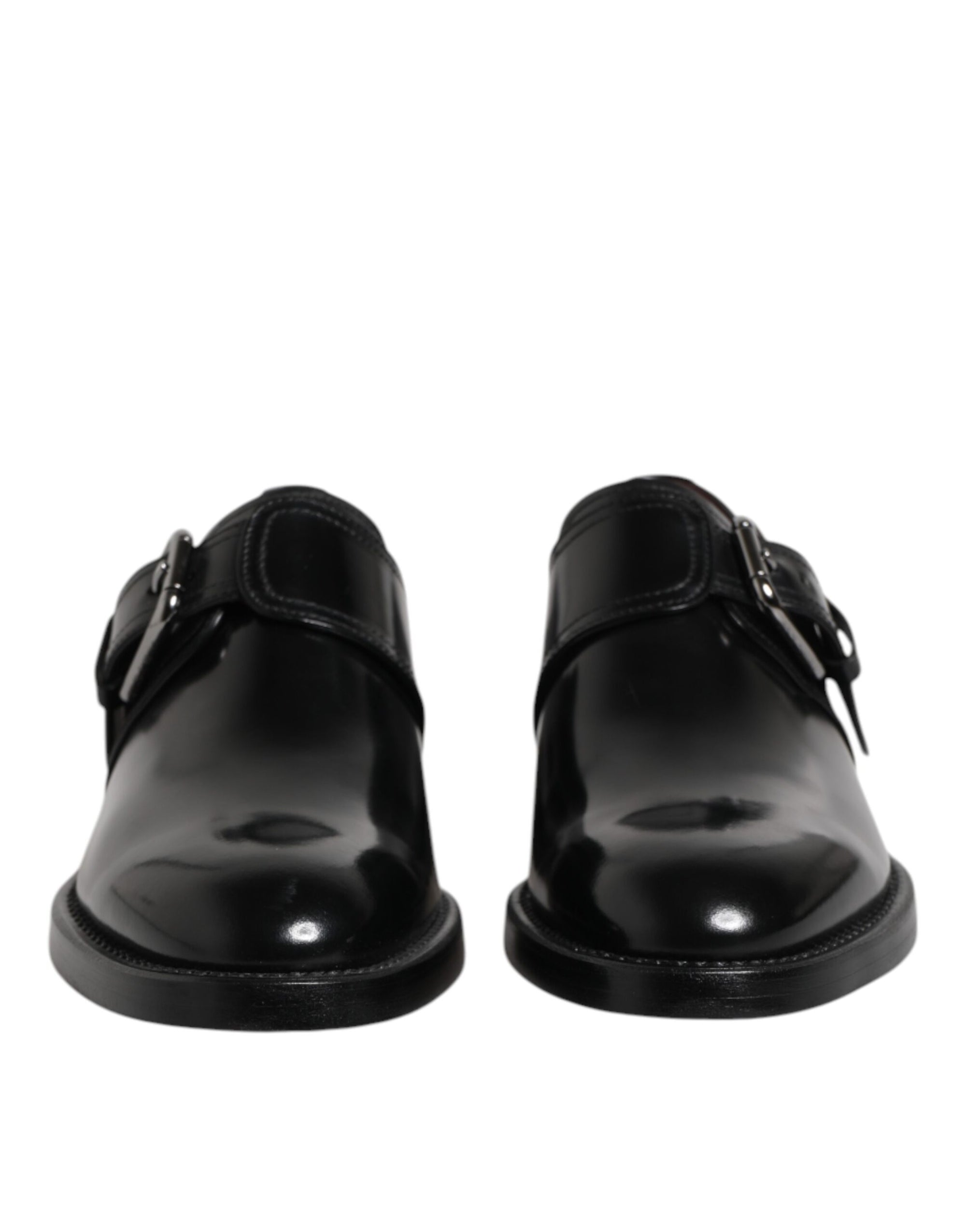 Dolce & Gabbana Black Leather Monk Strap Dress Shoes