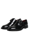 Dolce & Gabbana Black Leather Monk Strap Dress Shoes
