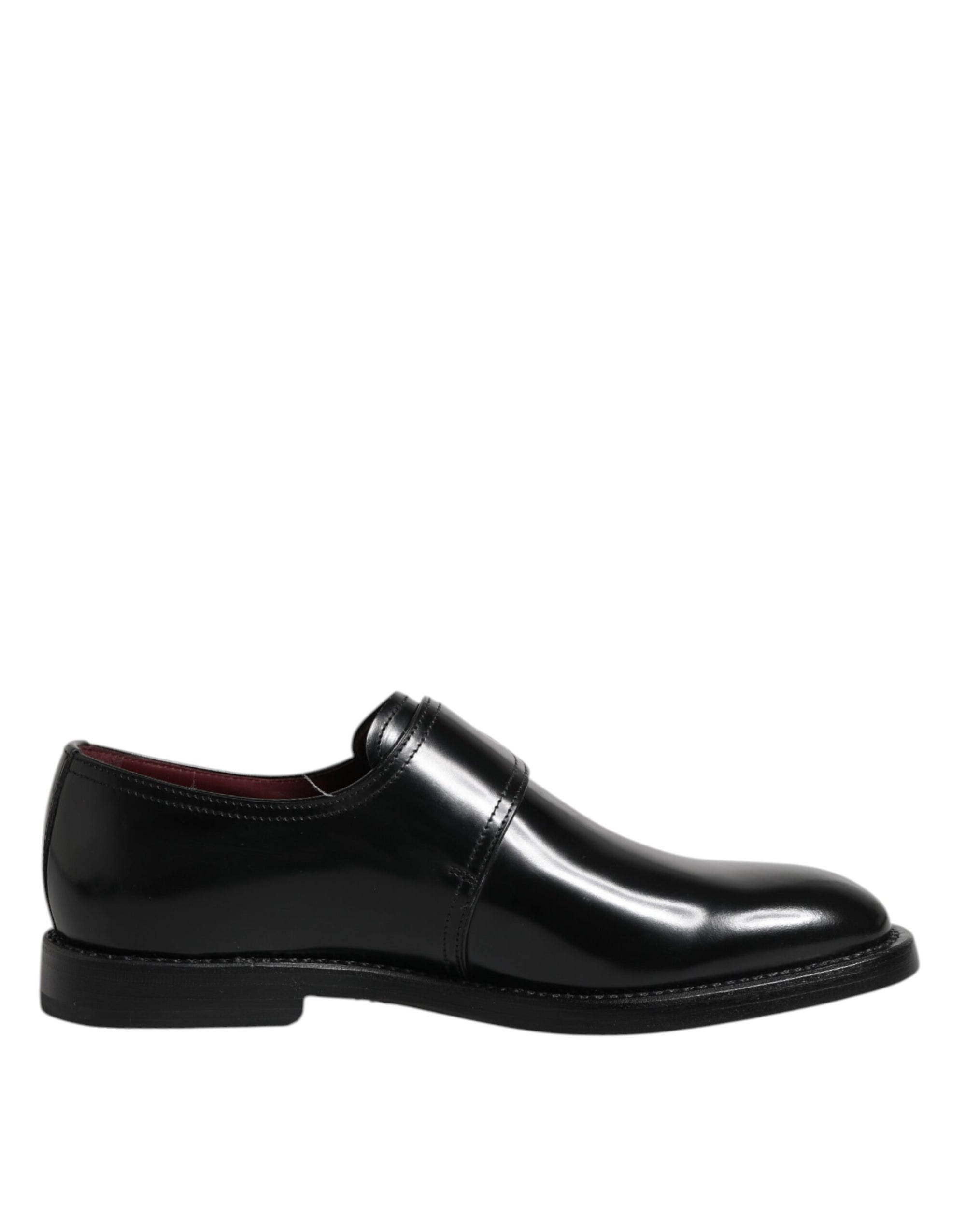 Dolce &amp; Gabbana Black Leather Monk Strap Dress Shoes