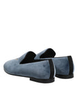 Dolce & Gabbana Blue Velvet Loafers Dress Shoes