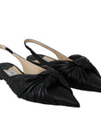 Jimmy Choo Black Pointed Toe Leather Pump Flats