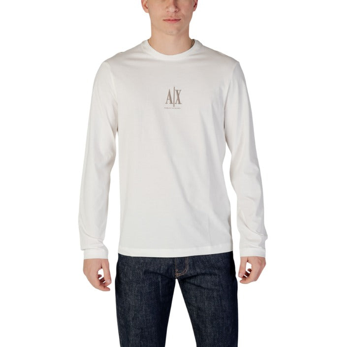 Armani Exchange Logo 100% Cotton Crewneck Long Sleeve Top