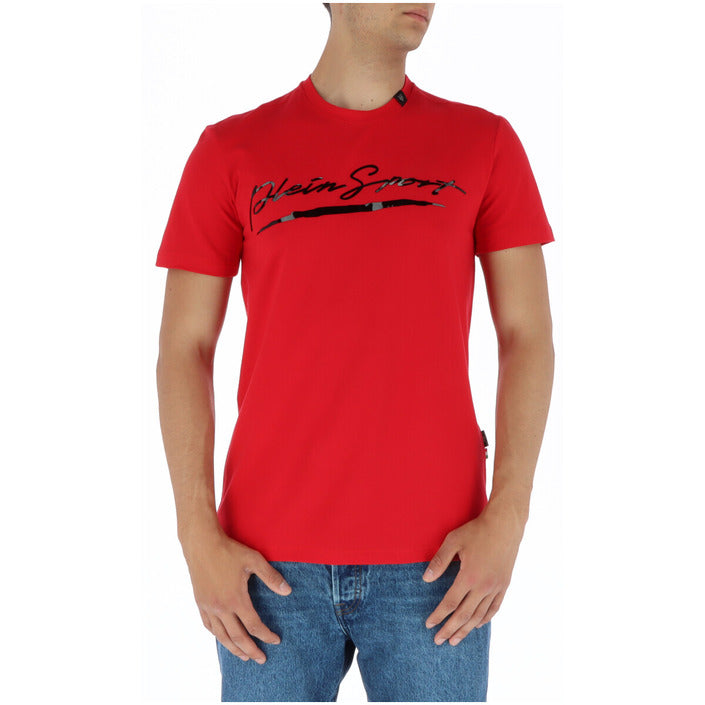 Plein Sport Logo Cotton-Rich Athleisure T-Shirt - red