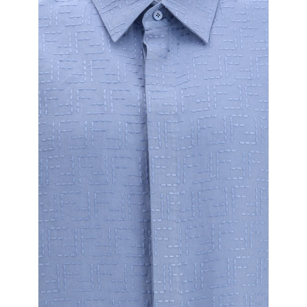 Fendi Blue Linen Shirt