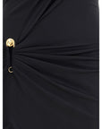 Versace Draped Black Maxi Dress