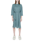 Street One 100% Linen Shirt Dress - green