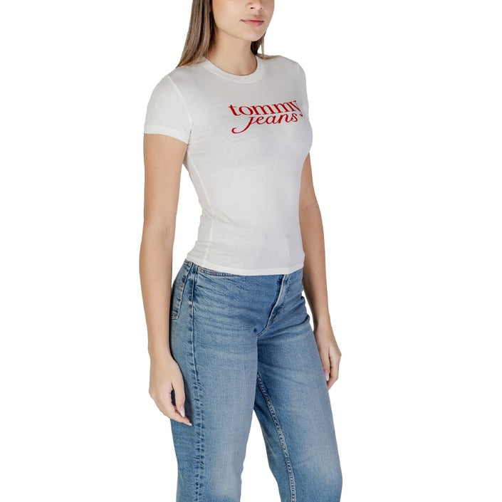 Tommy Hilfiger Jeans  Logo Crewneck Fitted T-Shirt Top