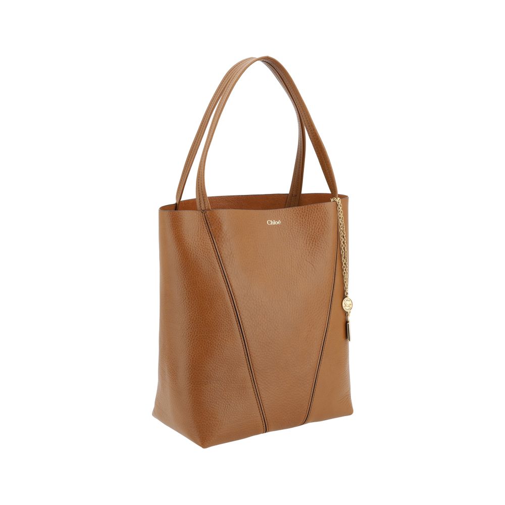 Chloé Spin Medium Tan Brown Leather Tote & Shoulder Bag