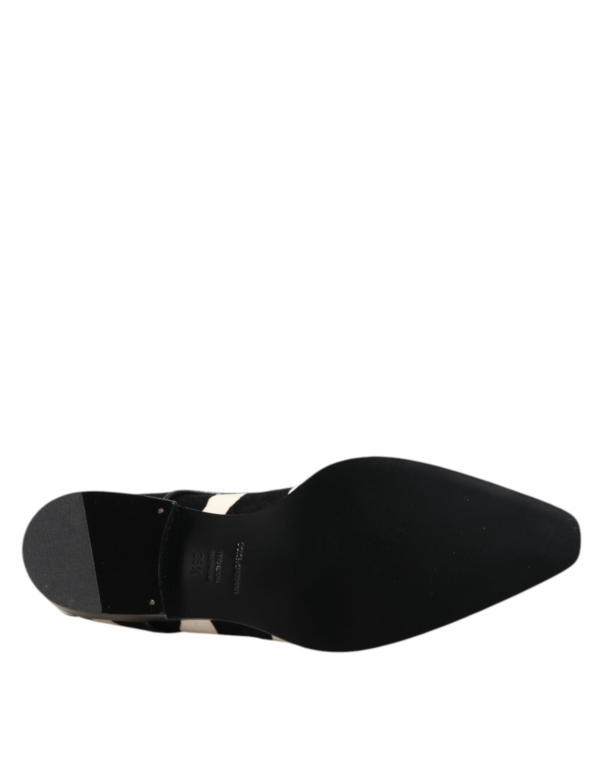 Dolce &amp; Gabbana Black &amp; White Zebra Stripe Derby Formal Shoes