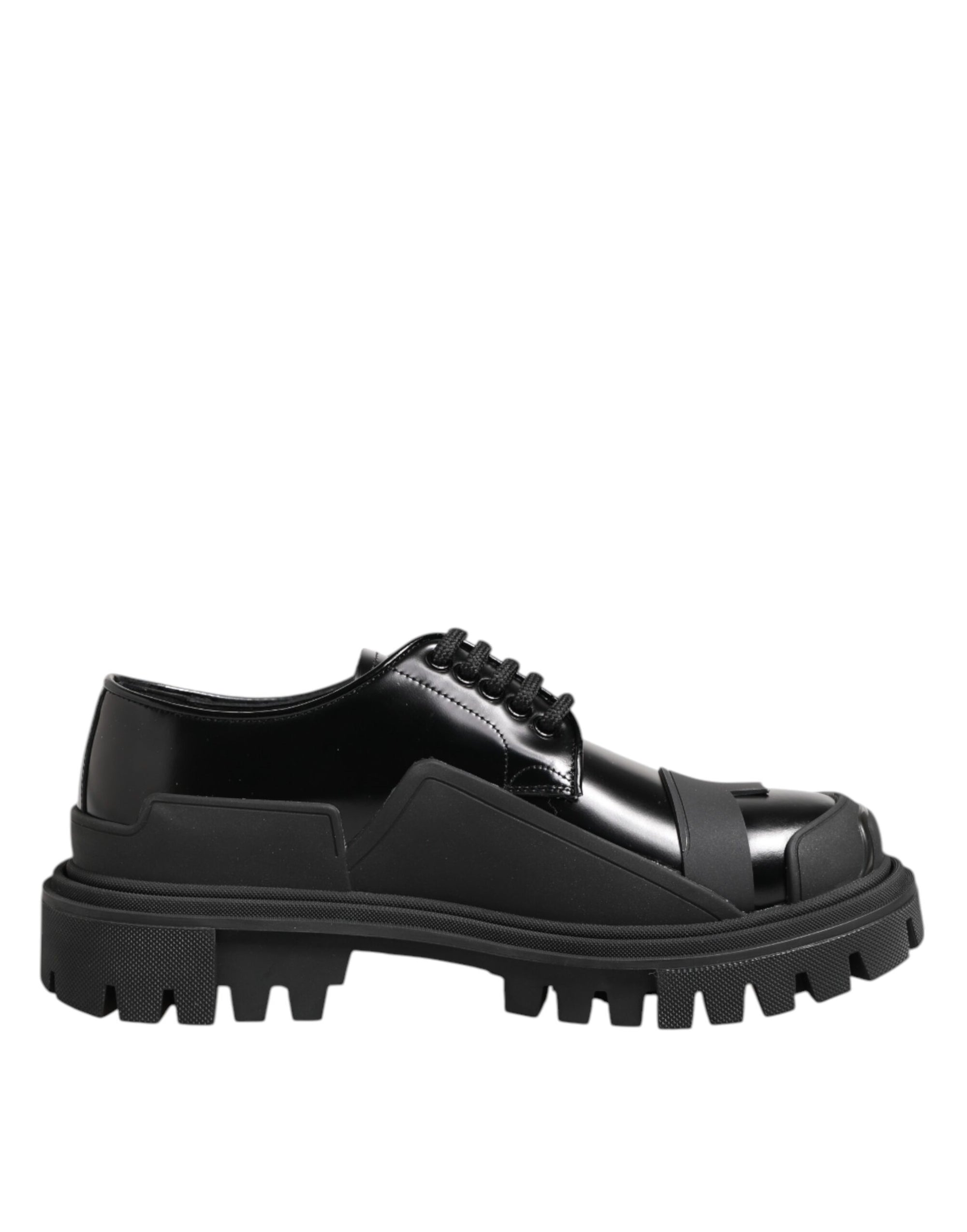Dolce &amp; Gabbana Black Patent Leather Casual Derby Shoes