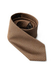 Giorgio Armani Geometric Coffee Brown Silk Suit Tie