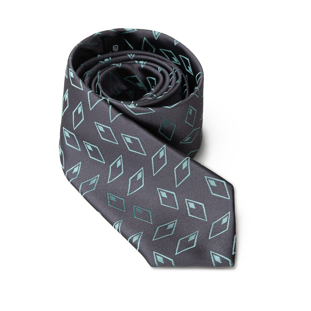 Giorgio Armani Geometric Gray/Grey Silk Suit Tie