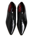Dolce & Gabbana Black Leather Studded Derby Dress Shoes