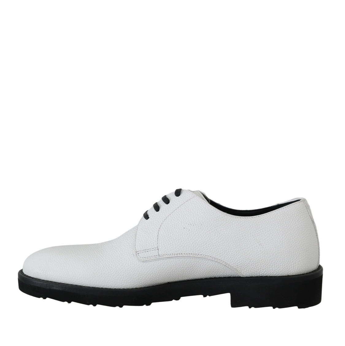 Dolce & Gabbana White Leather Derby Dress Shoes