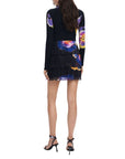 Desigual Floral Long Sleeve Tiered Mini Dress