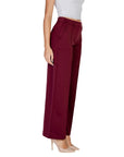 Ichi Wide Leg Fit Pants - Red Bordeaux 