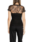 Morgan De Toi Black Lace Sleeve Top