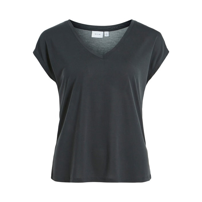 Vila Clothes Minimalist V-Neck Top