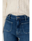 Gas Logo Vintage Blue Hem-Fold Wide Leg Jeans
