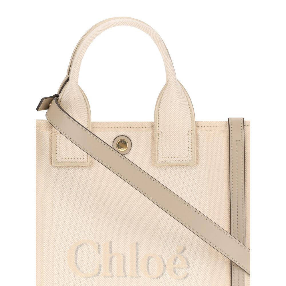 Chloé Top Handle Canvas Tote Bag