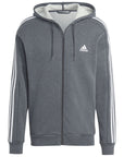 Adidas 3 Stripe & Logo Original Hooded Zip Jacket Cotton-Rich