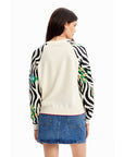 Desigual Zebra Colorblock Sleeves Sweater
