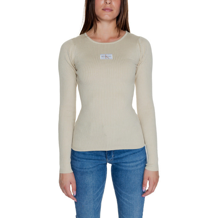 Calvin Klein Jeans Logo Ribbed Sweater Knit Top