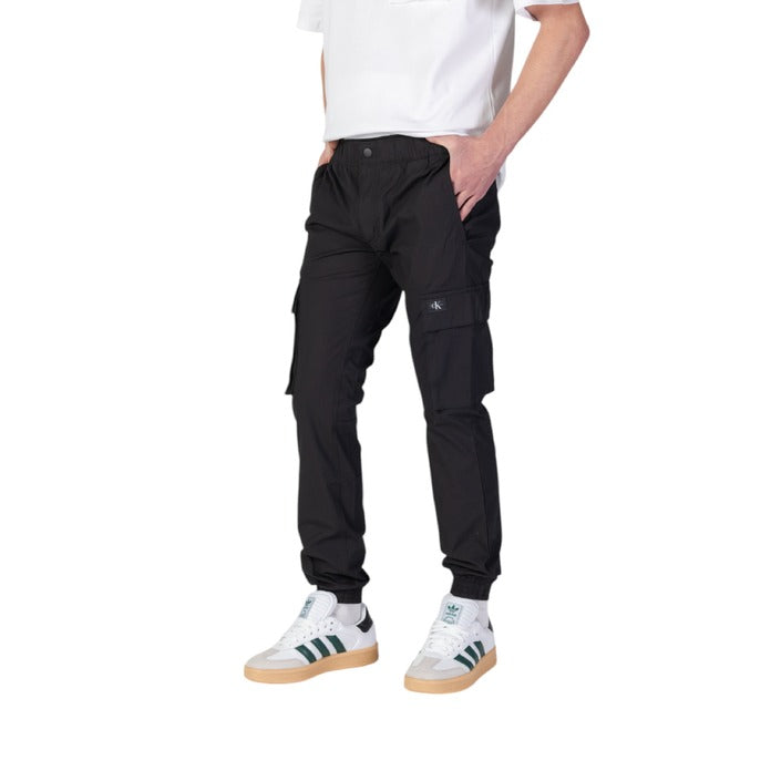 Calvin Klein Jeans Logo Organic Cotton Cargo Pants Black