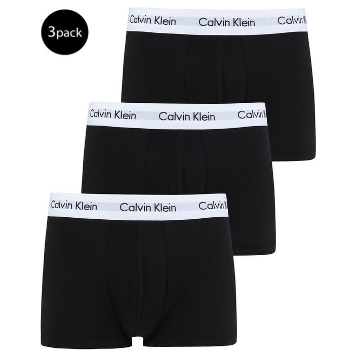 Calvin Klein Underwear Logo All Black Cotton Stretch Trunks - 3 Pack