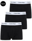 Calvin Klein Underwear Logo All Black Cotton Stretch Trunks - 3 Pack