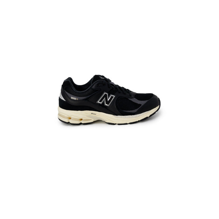 New Balance Logo Black Leather Low Top Lace Up Sneakers