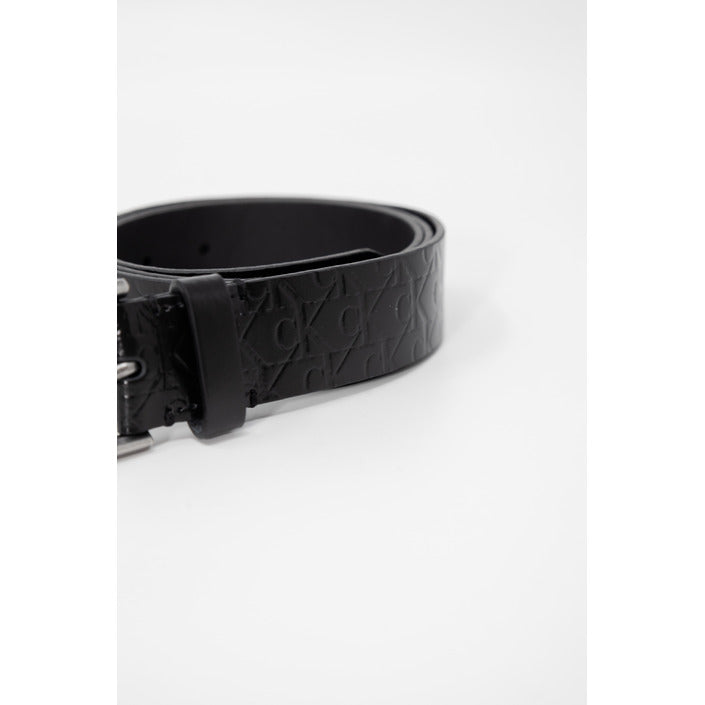 Calvin Klein Logo Monogram Genuine Leather Square Buckle Belt